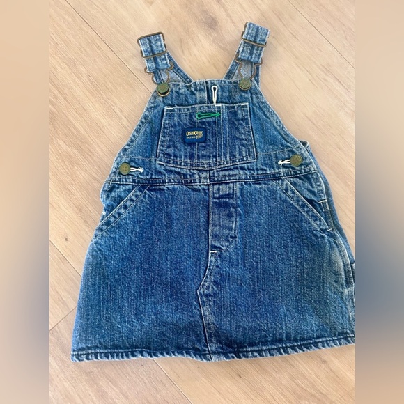 Vintage OshKosh B'gosh Blue Denim Overalls dress for Kids 12 months - Picture 1 of 5